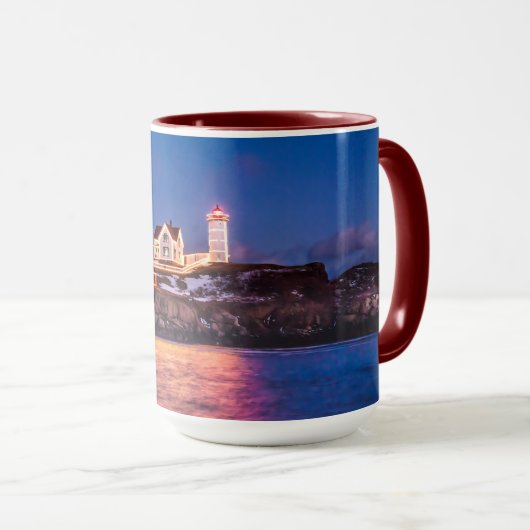 Mug Etoiles sur Nubble Lighthouse dans le Maine (Devant droit)