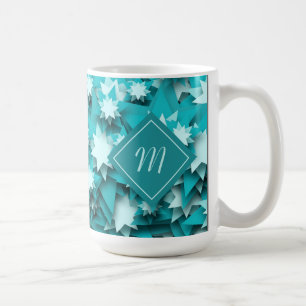 Mug Étoiles turquoises monogrammes
