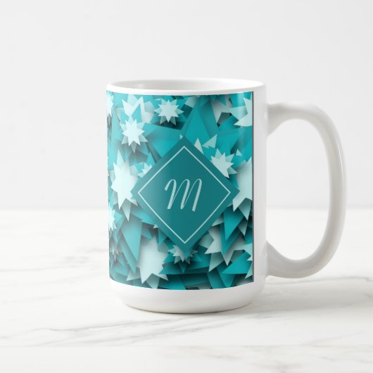 Mug Étoiles turquoises monogrammes (Droite)