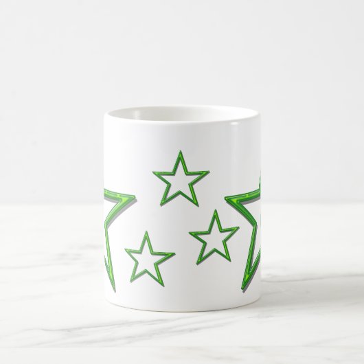 Mug - Étoiles vertes avec lettre (Centre)