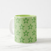 Mug - Étoiles vertes sur vert pâle (Devant gauche)