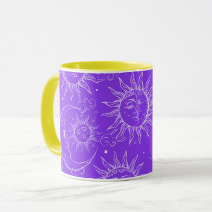 Mug Étoiles Vintages célestes de la lune violette