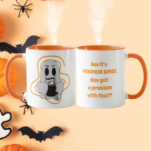 Mug Étrange Fantôme Citrouille Latte Épicé