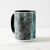 Mug Étrange texture fibreuse en bleu clair et noir (Devant gauche)
