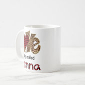 Mug Être appelée Nonna Leopard Heart Happy Mothers Day (Devant gauche)