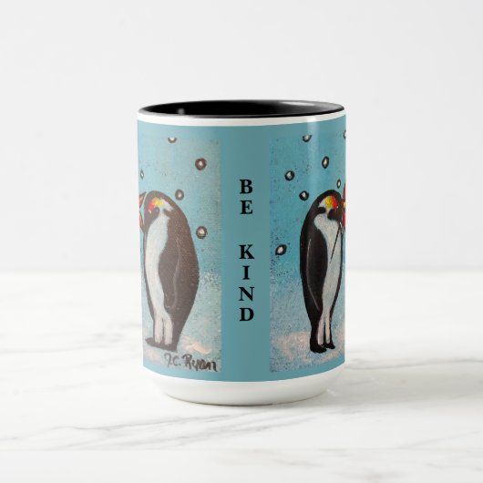 Mug Être comme Penguin Amour Whimsical Art (Centre)