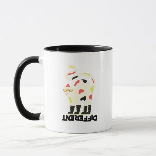 Mug Être différent drôle drôle de design de chat funky (Gauche)