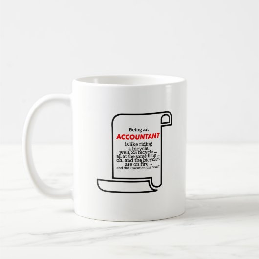 Mug Être drôle un comptable est comme monter une (Gauche)