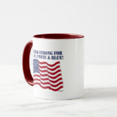 MUG ÊTRE FORT POUR LE ROUGE, BLANC & BLEU ! (Devant gauche)