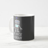 Mug ÊTRE GENTIL HUMAIN drôle robot mignon (Devant gauche)