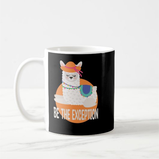 Mug Être L'Exception Kawaii Funny Llama White & Orange (Gauche)