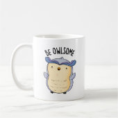Mug Être Owsome Funny Owl Pun (Gauche)