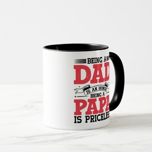 Mug Être papa est un honneur Être papa est inestimable (Devant droit)