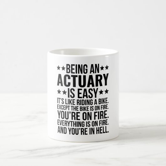 Mug Être un actuaire est facile c'est comme rouler (Centre)