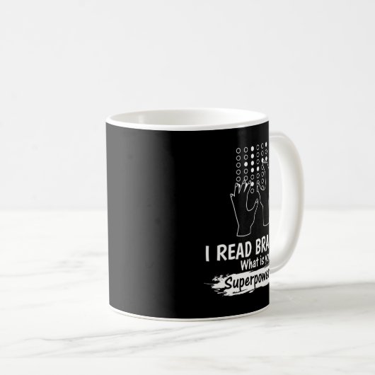 Mug Être un peu aveugle Sensibilisation braille Pullov (Devant droit)