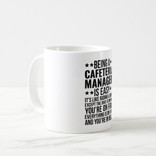 Mug Être un responsable de cafétéria est facile C'est  (Devant gauche)