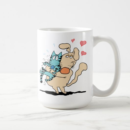 Mug Étreindre de chien et de chat (Droite)