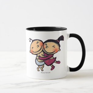Mug Étreindre illustré mignon d'enfants en bas âge