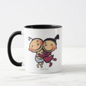 Mug Étreindre illustré mignon d'enfants en bas âge (Gauche)