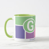 Mug Étroite bande féminine avec café monogramme (Gauche)