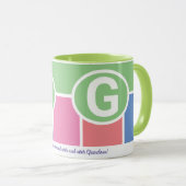 Mug Étroite bande féminine avec café monogramme (Devant droit)