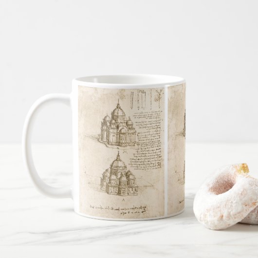 Mug Étude de la cathédrale architecturale de Léonard d (Avec donut)