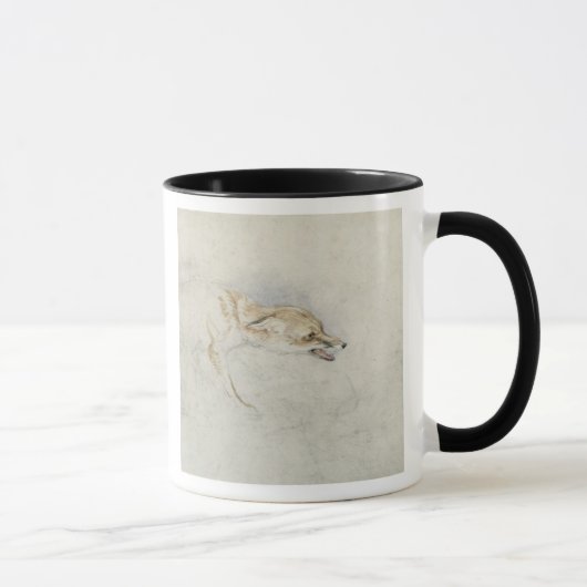 Mug Étude d'un Fox de acroupissement, faisant face au (Droite)