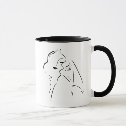 Mug Étude simple - Croquis d'une dame (Droite)