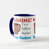 Mug Étudiant déshérité par caféine (Devant gauche)