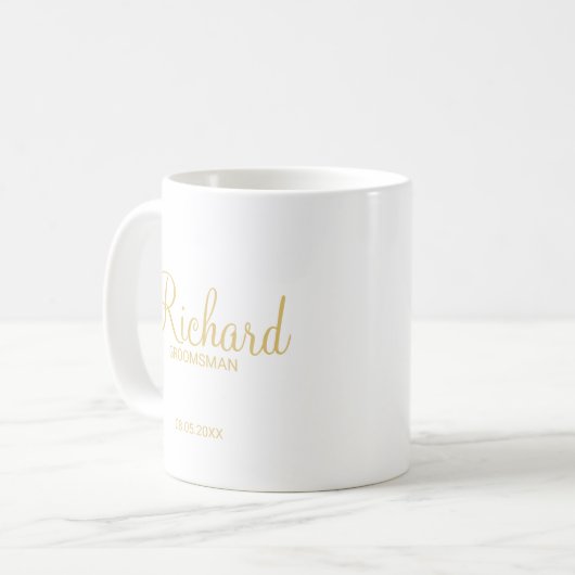 Mug Étudiant Personnalisé En Or De Script Moderne (Devant gauche)