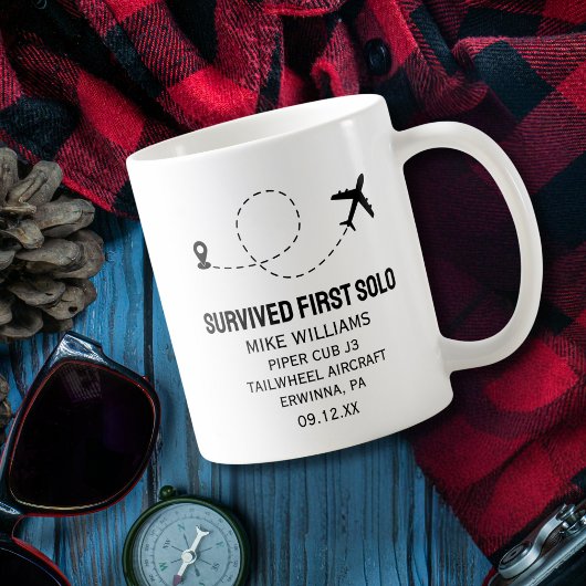 Mug Étudiant pilote premier avion solo drôle sur mesur