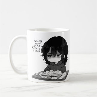 Mug Étudiez maintenant, pleurez plus tard, illustratio