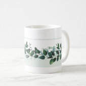 Mug Eucalyptus bleu foncé et vert foncé Feuille (Devant droit)