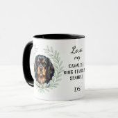 Mug Eucalyptus Cavalier King Charles Spaniel Monogramm (Devant gauche)