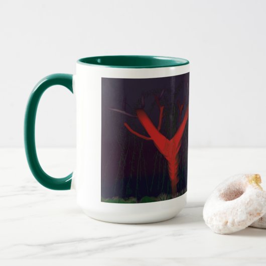 Mug Eucalyptus Midnight Mug. Impressionist art. (Avec donut)
