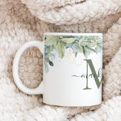 Mug Eucalyptus Moderne Verdure Monogramme Floral