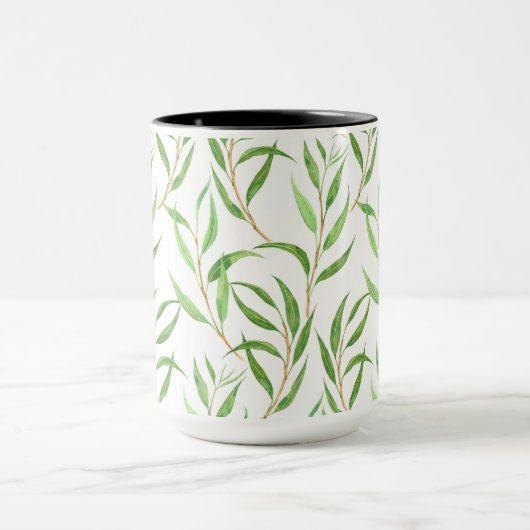 Mug Eucalyptus motif aquarelle sur blanc (Centre)