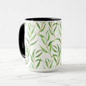 Mug Eucalyptus motif aquarelle sur blanc (Devant gauche)