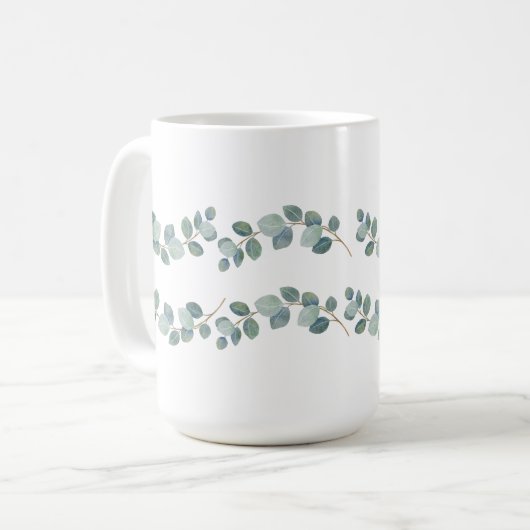 Mug Eucalyptus Motif vert (Devant gauche)