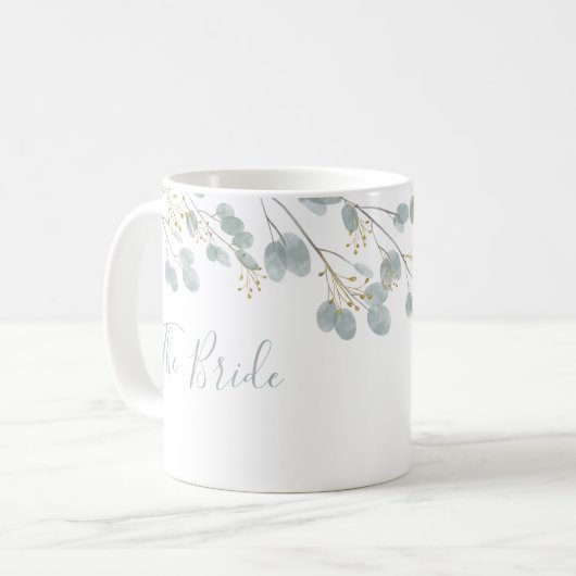 Mug Eucalyptus rustique mariée (Devant gauche)