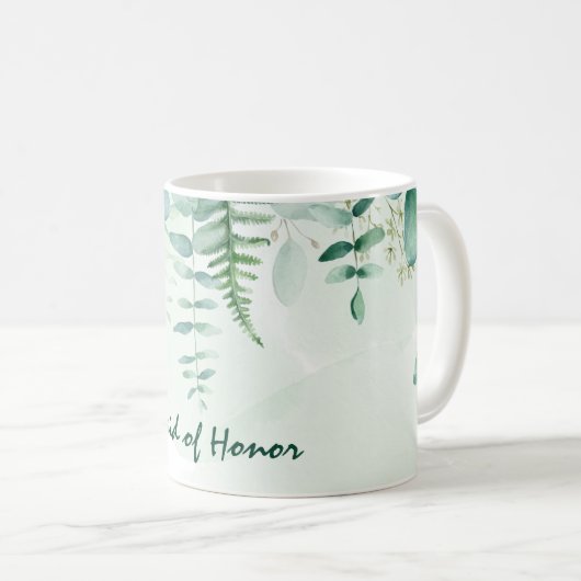 Mug Eucalyptus verdure verte demoiselle d'honneur mari (Devant droit)
