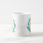 Mug Eucalyptus Vert Doré Personnaliser Monogramme A-Z (Centre)