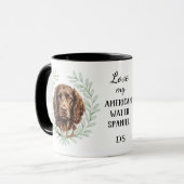 Mug Eucalyptus Wreath American Water Spaniel Monogram (Devant gauche)