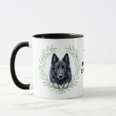 Mug Eucalyptus Wreath Belgian Sheepdog Monogram (Gauche)