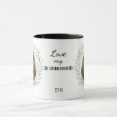 Mug Eucalyptus Wreath Bloodhound Dog Monogram (Centre)