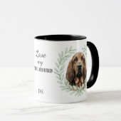 Mug Eucalyptus Wreath Bloodhound Dog Monogram (Devant droit)