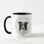 Mug Eucalyptus Wreath Border Collie Monogram (Gauche)