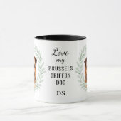 Mug Eucalyptus Wreath Brussels Griffon Dog Monogram (Centre)