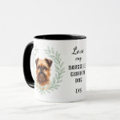 Mug Eucalyptus Wreath Brussels Griffon Dog Monogram (Devant gauche)