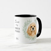 Mug Eucalyptus Wreath Buff Cocker Spaniel Dog Monogram (Devant droit)